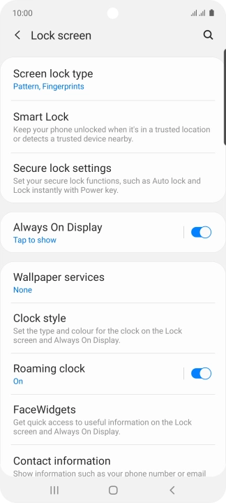 Press Screen lock type and key in the current phone lock code.