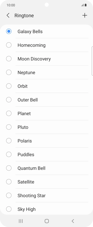 Press the add ring tone icon.