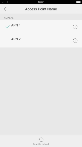 Press the required data connection to activate it.