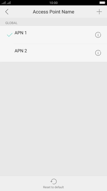Press the required data connection to activate it.