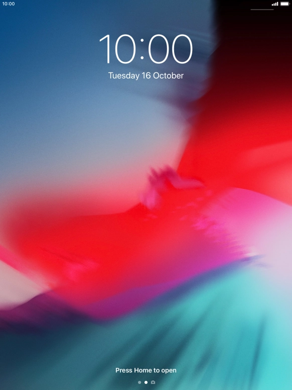 Press the Home key. Press the Home key.