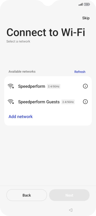 Press the required Wi-Fi network.