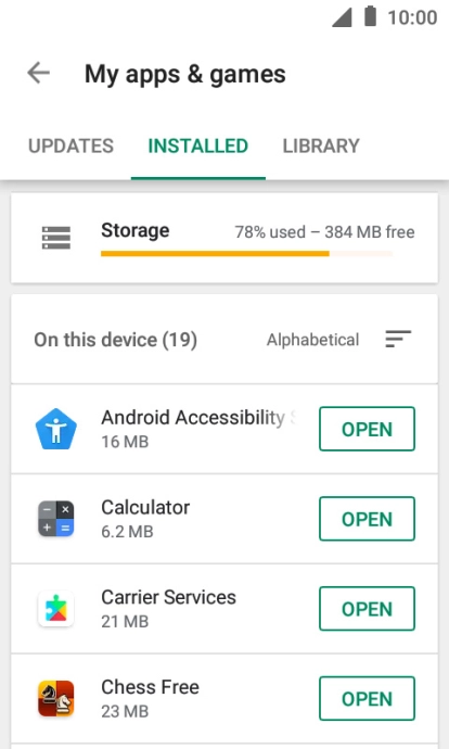 Press the required app.
