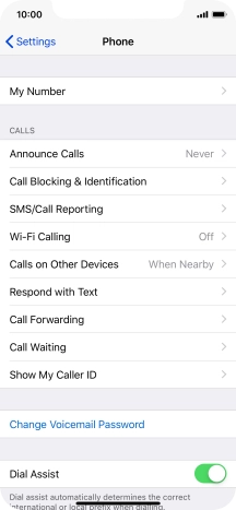 Press Announce Calls.