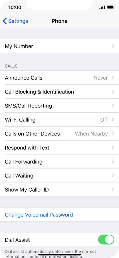 Press Announce Calls.