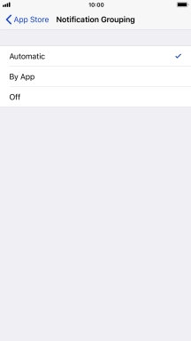 Press the required setting.