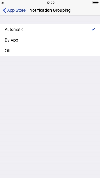 Press the required setting.