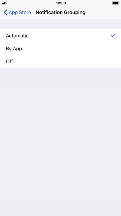 Press the required setting.