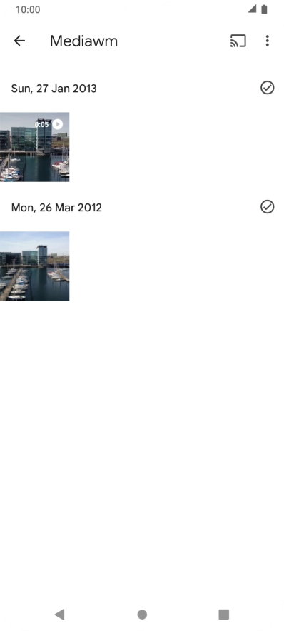 Press and hold any picture or video clip. Press and hold any picture or video clip.