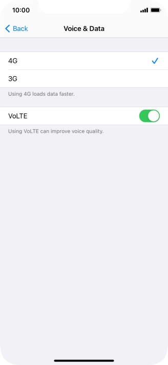 Press the required network mode.