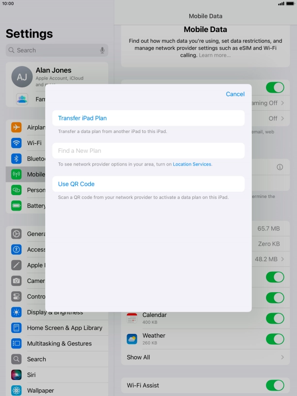 Press Use QR Code. Press Use QR Code.