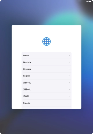 Press the required language.