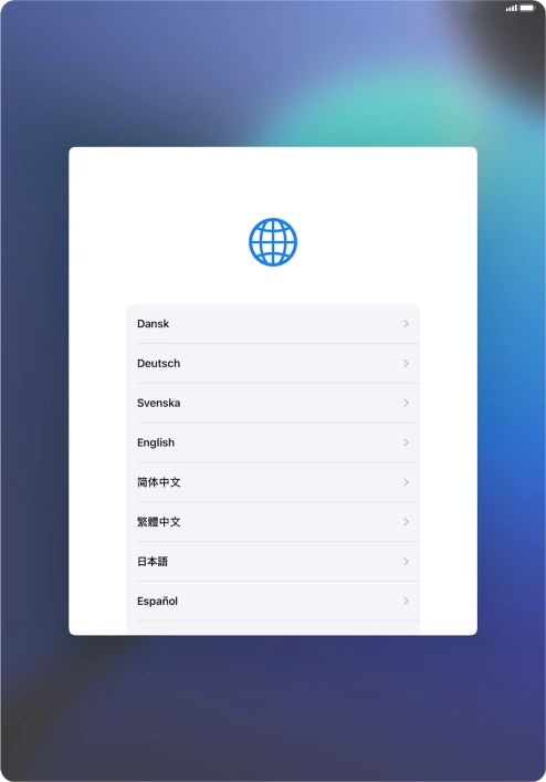 Press the required language.