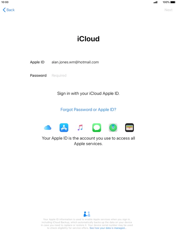 Press the field next to 