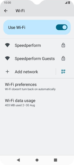 Press the required Wi-Fi network.