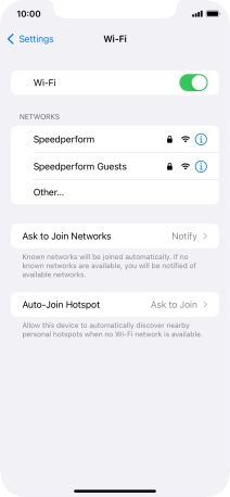 Press the required Wi-Fi network and key in the password for the Wi-Fi network.
