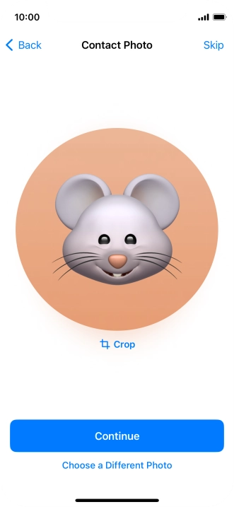 Follow the instructions on the screen to customise the selected picture and press Continue.