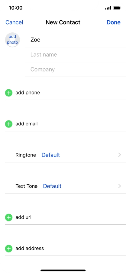 Press Last name and key in the last name.