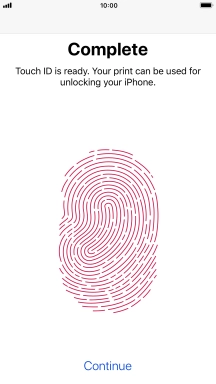 Press Continue. If you haven't previously selected a phone lock code, key in a code of your own choice twice.