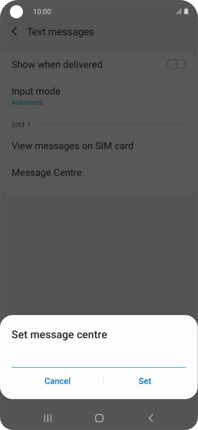 Key in +61415011501 and press Set.