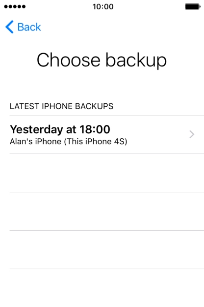 Press the required backup and your phone restores the contents of the selected backup. Follow the instructions on the screen to complete the activation.