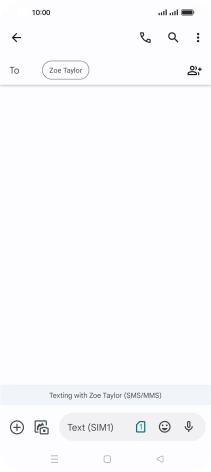 Press the text input field and write the text for your text message.