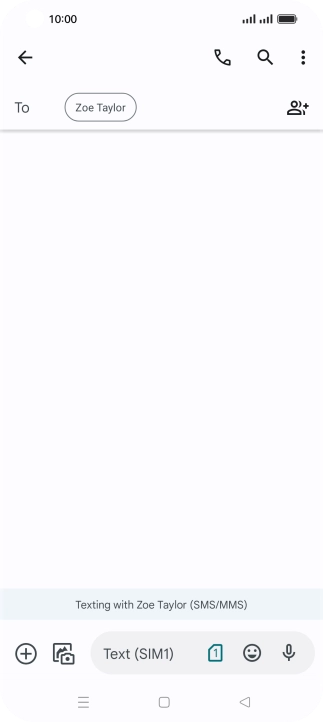 Press the text input field and write the text for your text message.