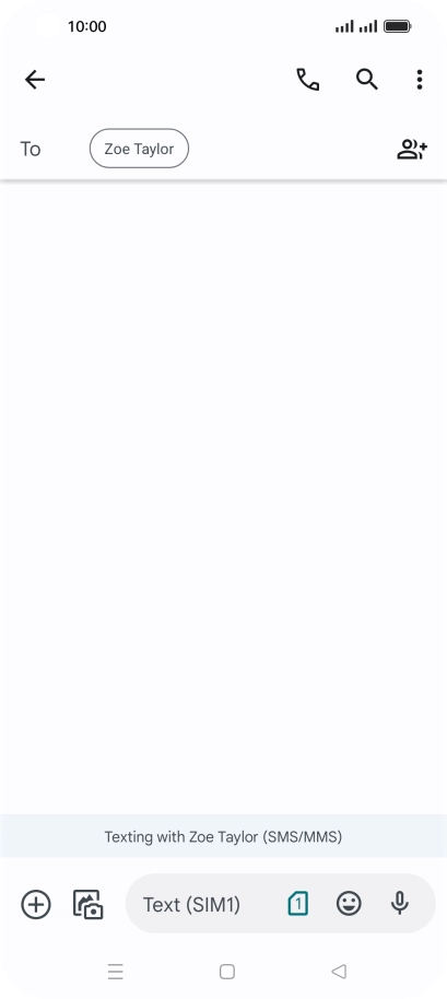 Press the text input field and write the text for your text message.