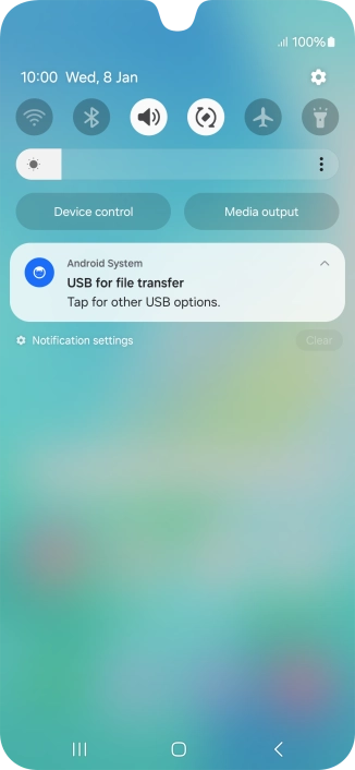 Press Tap for other USB options..