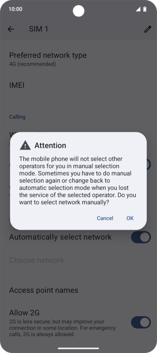 Press OK and your phone will search for networks. Press OK and your phone will search for networks.