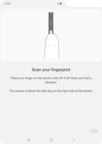 Follow the instructions on the screen to create the phone lock code using your fingerprint. Follow the instructions on the screen to create the phone lock code using your fingerprint.