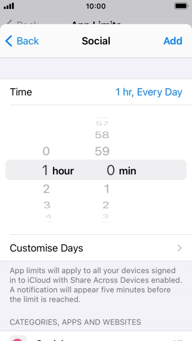 Press Customise Days.