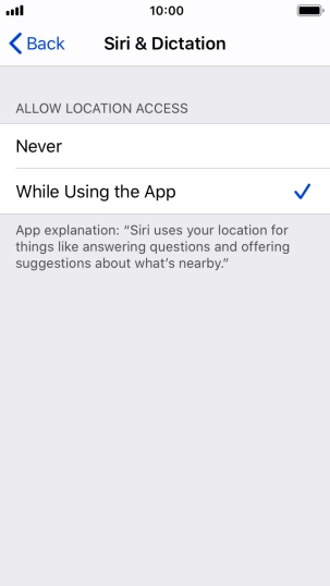 Press the required setting to turn the function on or off.