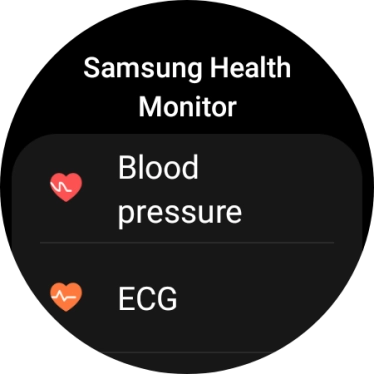 Press Blood pressure and follow the instructions on the screen to measure your blood pressure.
