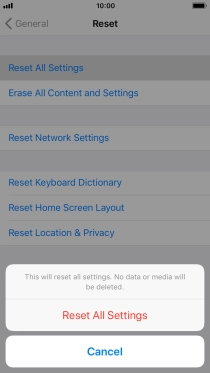 Press Reset All Settings.