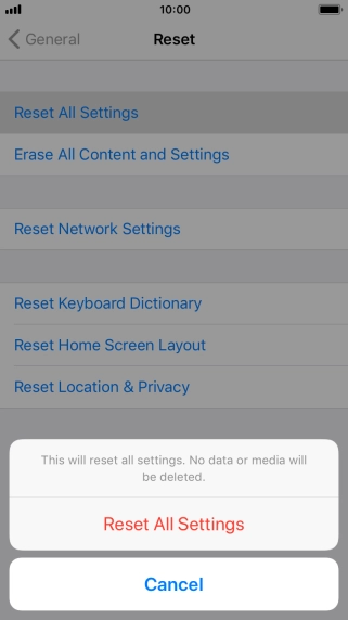 Press Reset All Settings.