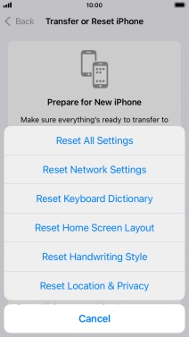 Press Reset All Settings.