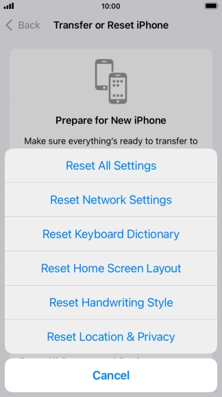 Press Reset All Settings.