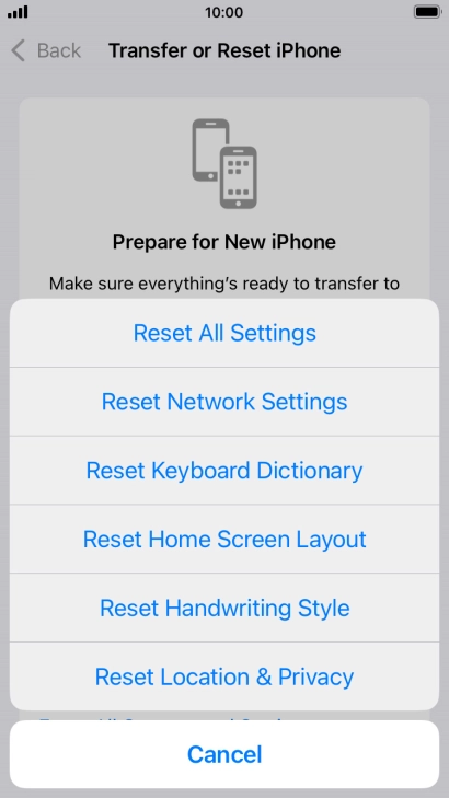 Press Reset All Settings.