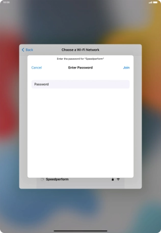 Key in the password for the Wi-Fi network and press Join. Key in the password for the Wi-Fi network and press Join.
