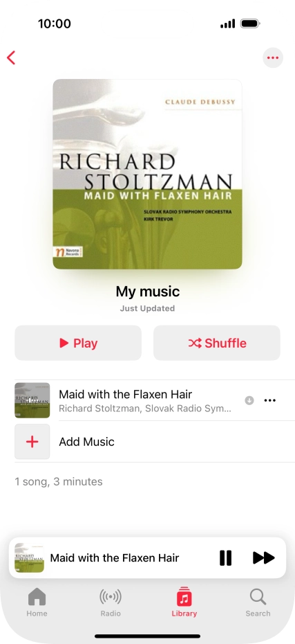 Press the song title.