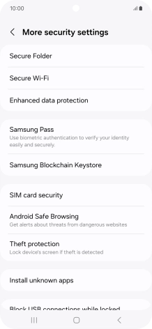 Press SIM card security.