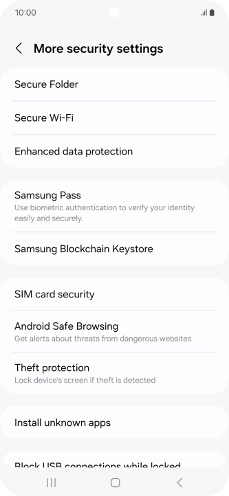 Press SIM card security.