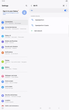 Press the required Wi-Fi network.