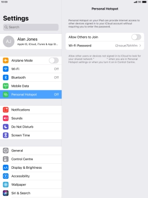 Press Wi-Fi Password and key in the required password.