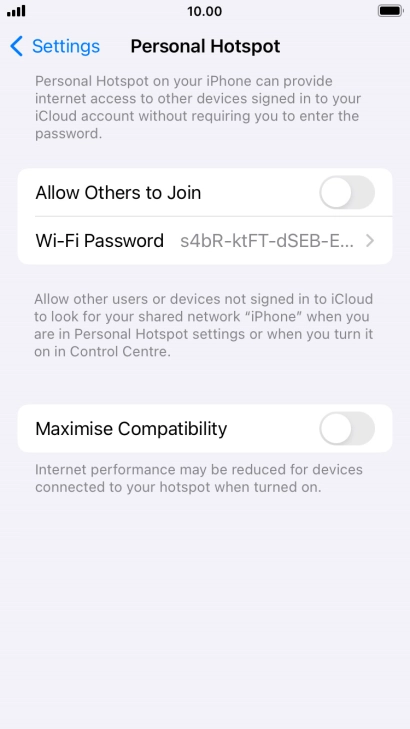 Press Wi-Fi Password and key in the required password.