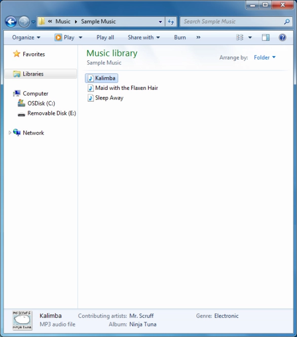 Highlight the required file and move or copy it to the required location.