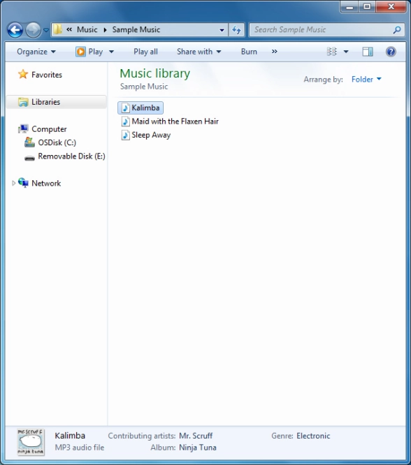Highlight the required file and move or copy it to the required location.