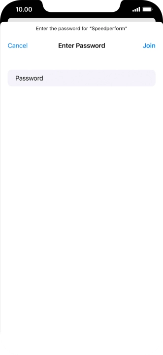 Key in the password for the Wi-Fi network and press Join.