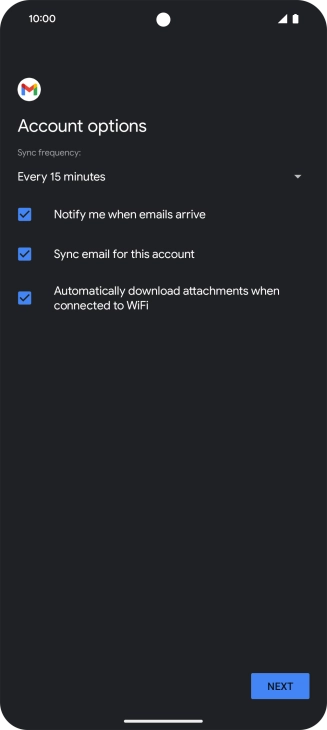 If this screen is displayed, you email account has been recognised and set up automatically. Follow the instructions on the screen to key in more information and finish setting up your email account.